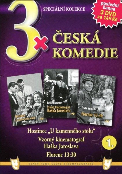 detail 3x Č.kom. 1:Host. U kam.stolu + Vzorný kin. Haš. Jar. + FLor.13:30 - DVD pošetka
