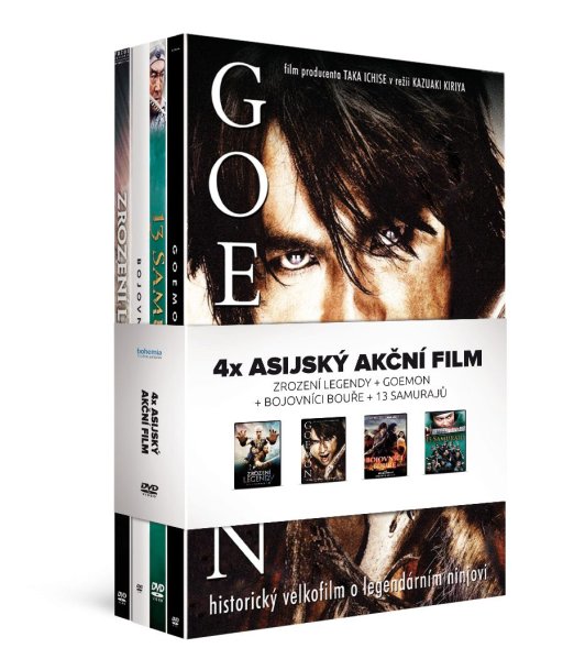 detail 4x Asijský akční film (4DVD): Zrození legendy + Goemon + Bojovníci bouře + 13