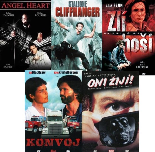 detail Kolekce 5DVD pošetky (Cliffhanger,Zlí hoši, Konvoj, Oni žijí,Angel heart)