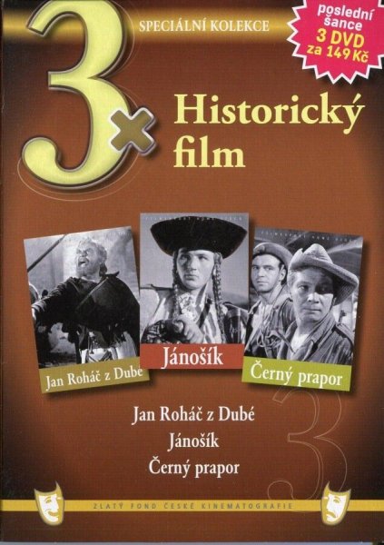 detail 3x Historický film: Jan Roháč z Dubé + Jánošík + Černý prapor DVD pošetka