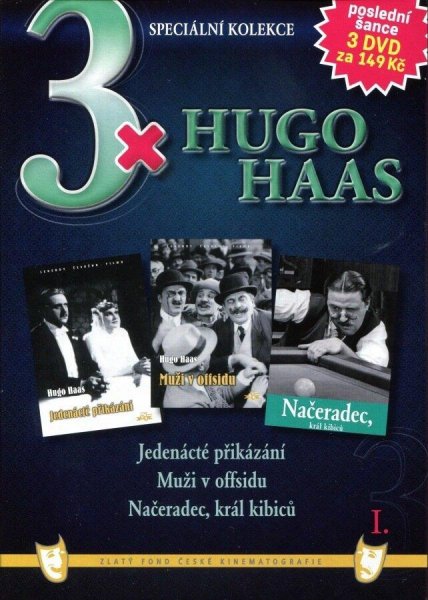 detail 3x Hugo Haas I.:Muži v off. + Načerad., král kibiců + Jeden. přikáz. DVD pošetka