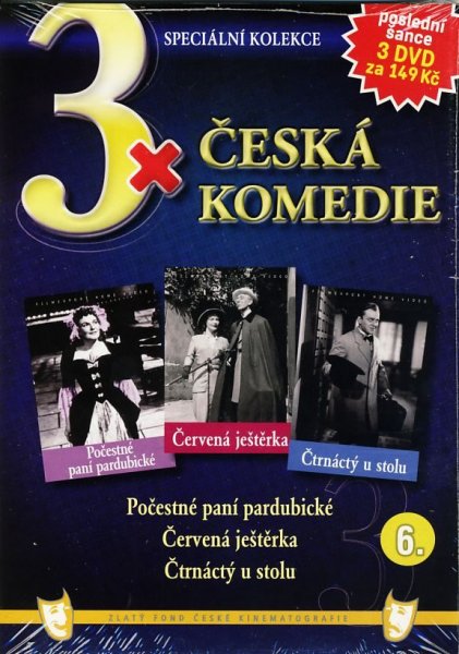 detail 3x Čes. kom.6:Počest. p. pardub. + Červ. ještěr. + Čtrnáctý u stol.- DVD pošetka