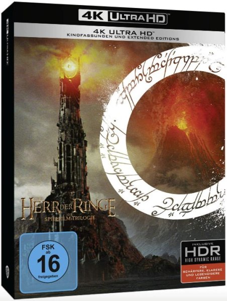 detail Pán Prstenů trilogie (Prodloužené a kino verze) 4K UHD Blu-ray 9UHD (něm.obal)