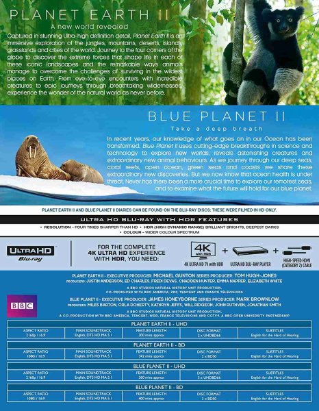 detail Planet Earth II & Blue Planet II Boxset - UHD Blu-ray + Blu-ray (bez CZ)